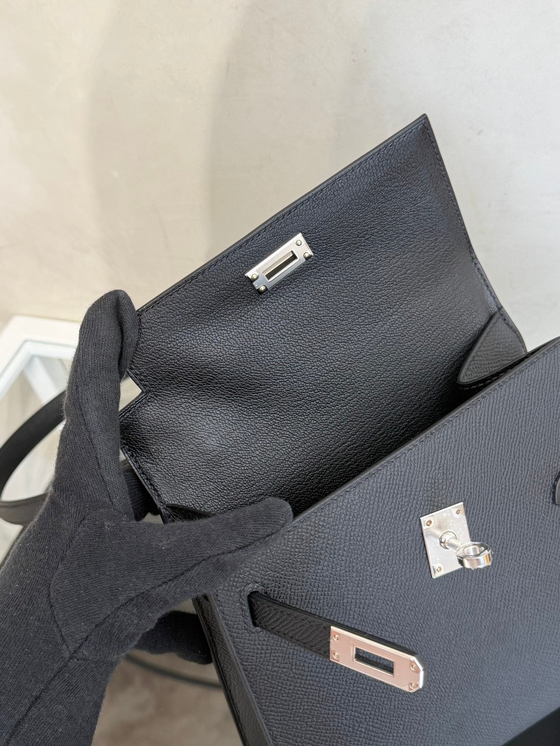 HERMES Kelly En Desordre 20 - Noir 89 黑銀 W