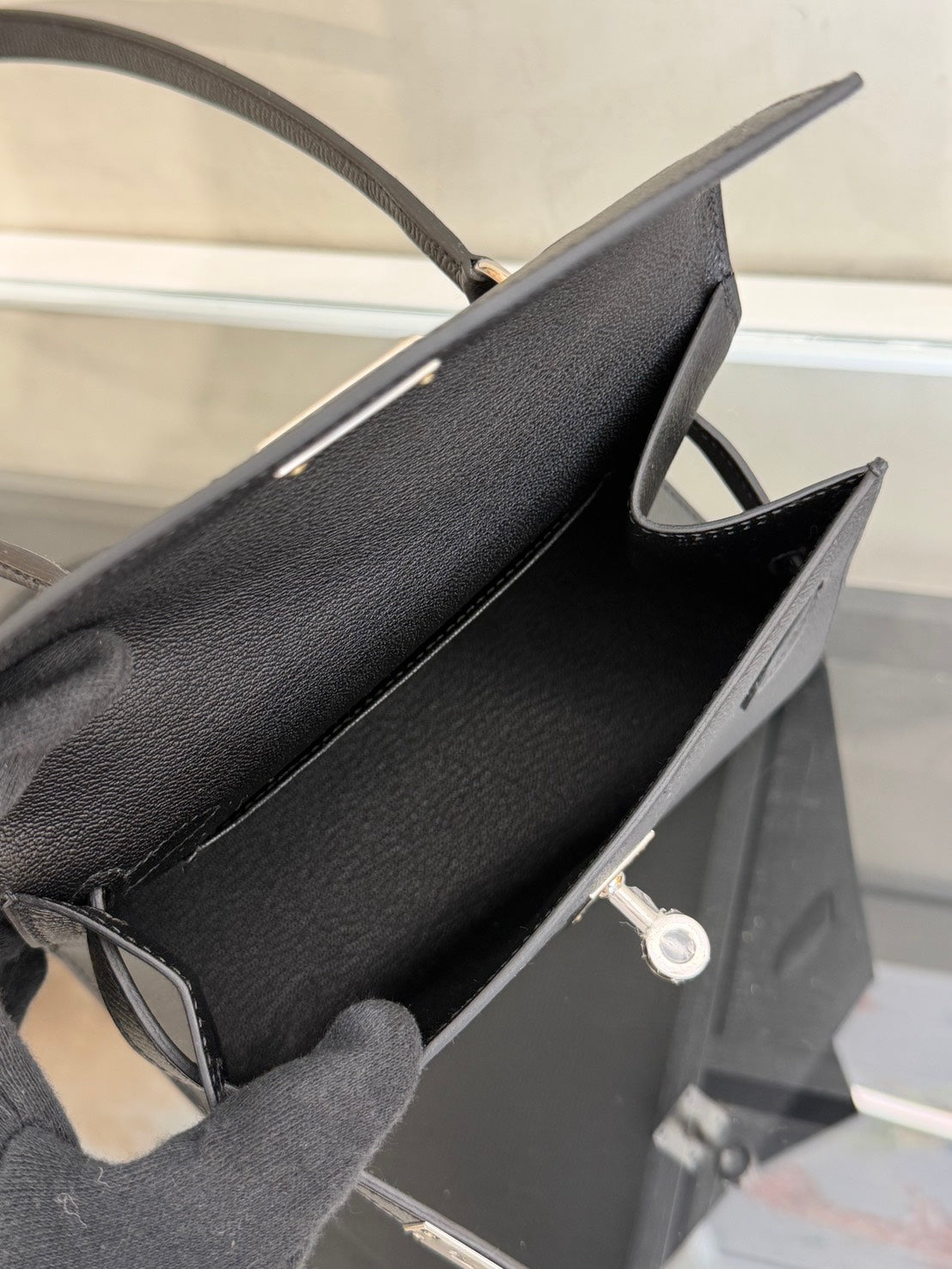 HERMES Kelly En Desordre 20 - Noir 89 黑銀 W