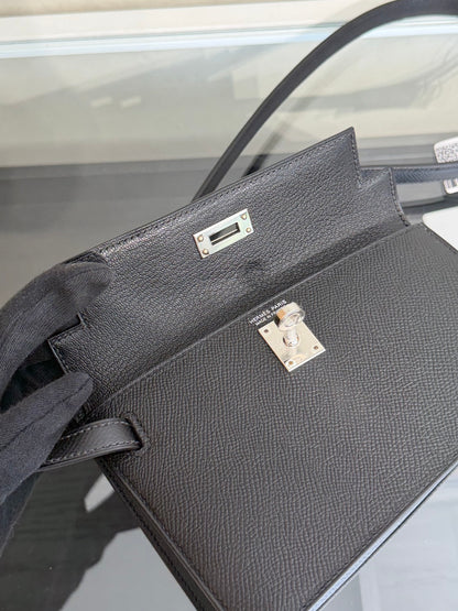HERMES Kelly En Desordre 20 - Noir 89 黑銀 W