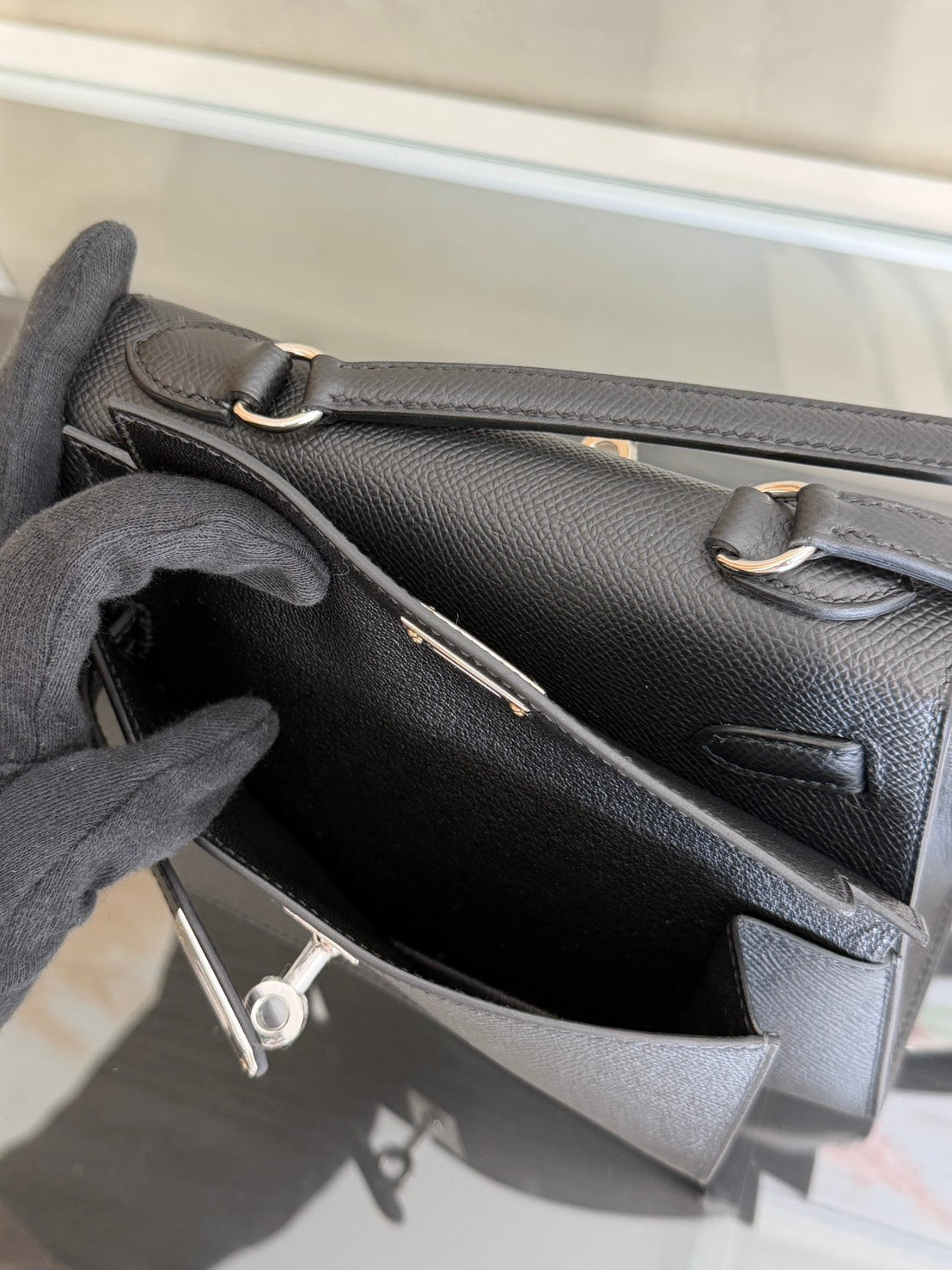 HERMES Kelly En Desordre 20 - Noir 89 黑銀 W