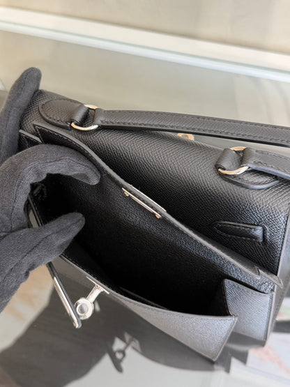 HERMES Kelly En Desordre 20 - Noir 89 黑銀 W