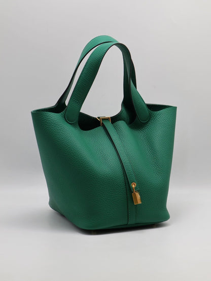 HERMES Picotin 22 - 絲絨綠金 B