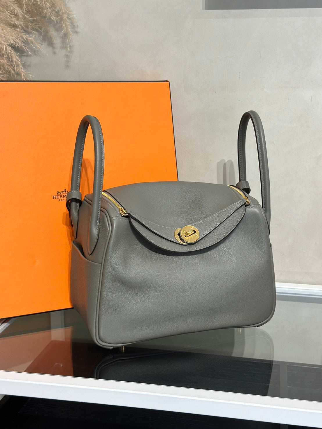 HERMES Lindy 26 - Gris Meyer 0L 積雨雲灰金 U