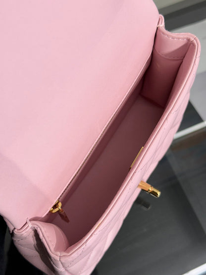 CHANEL 24S壓克力手提Mini CF20 - 粉金