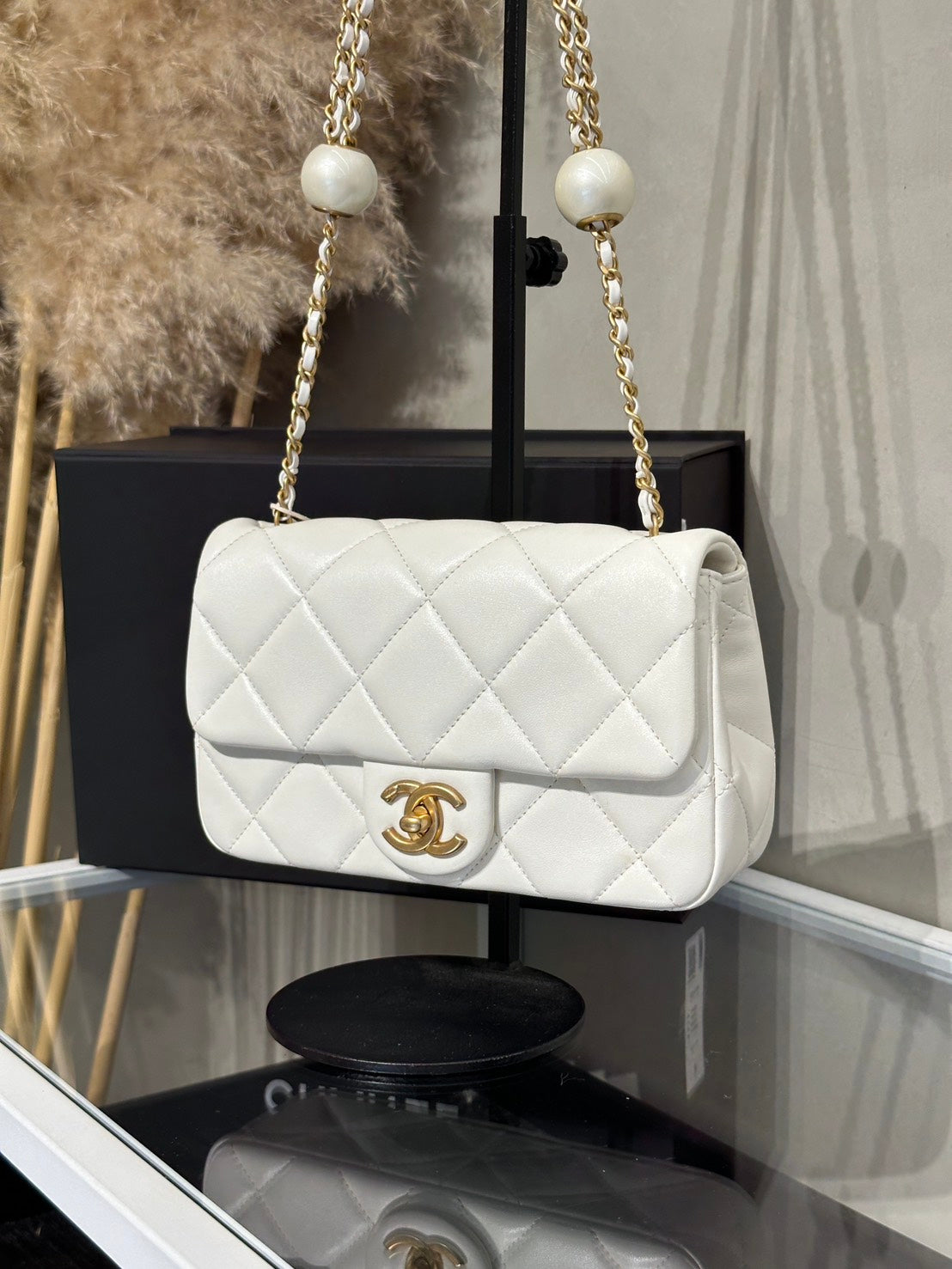CHANEL 24S珍珠湯圓調節口蓋包 20 - 白金