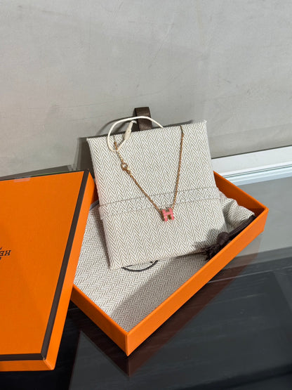 HERMES Mini Pop H項鍊 - 粉玫瑰金