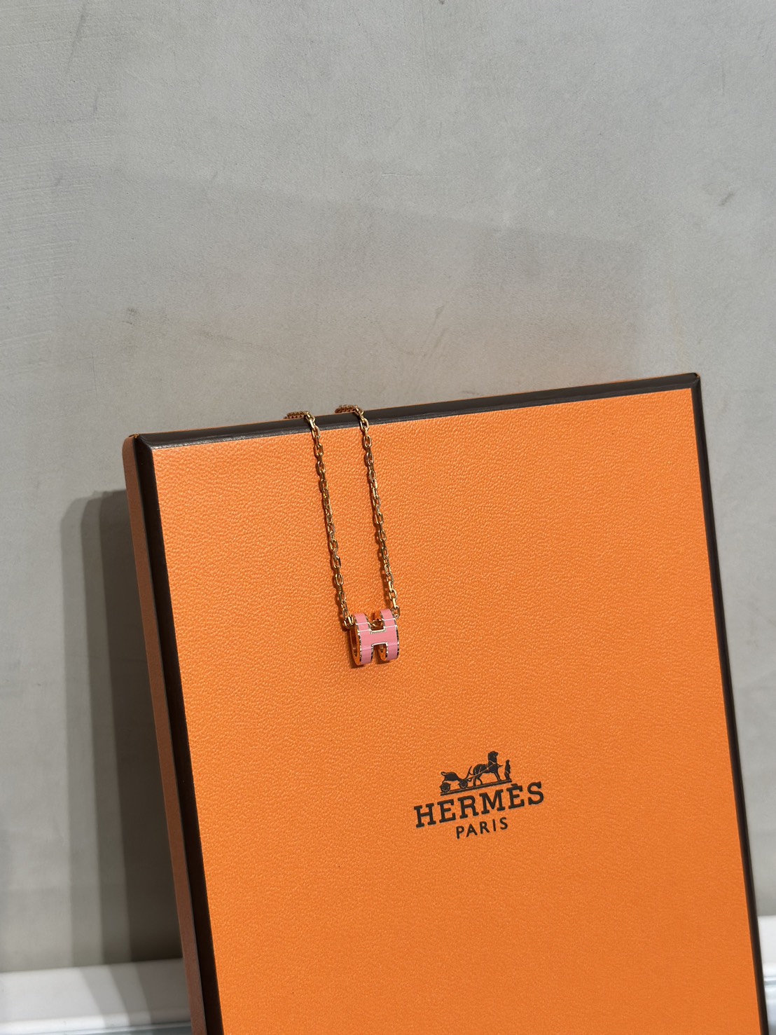 HERMES Mini Pop H項鍊 - 粉玫瑰金