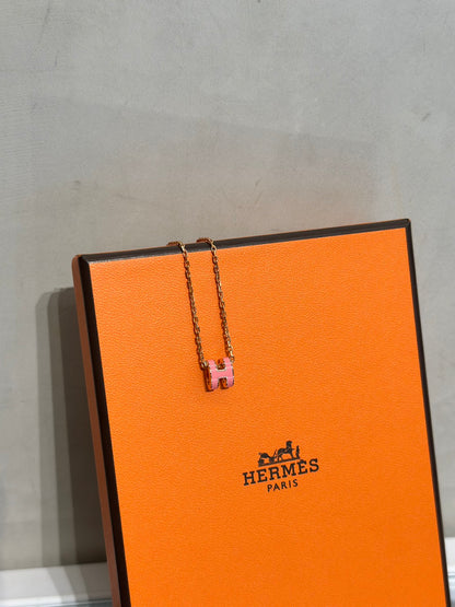 HERMES Mini Pop H項鍊 - 粉玫瑰金