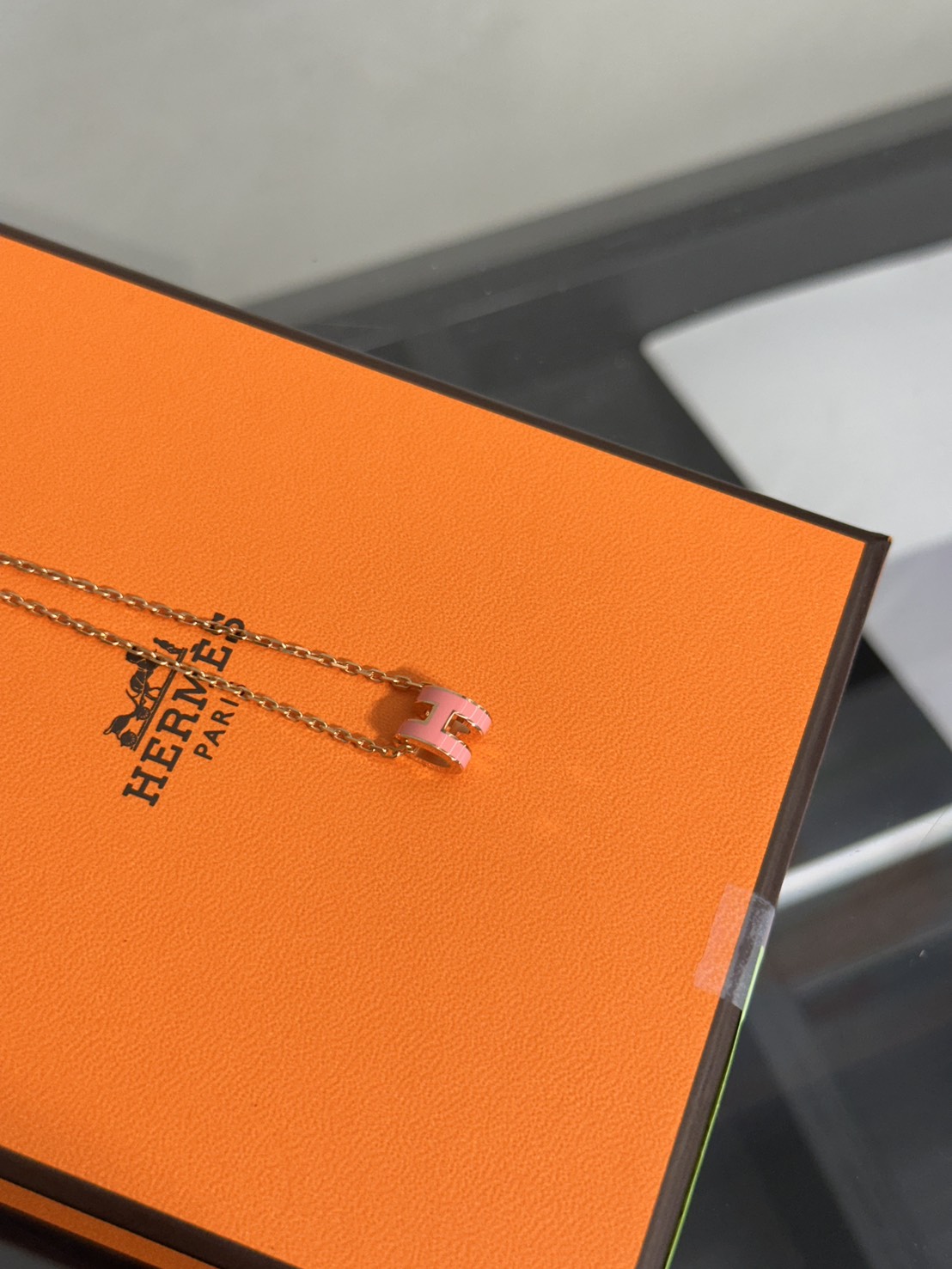 HERMES Mini Pop H項鍊 - 粉玫瑰金