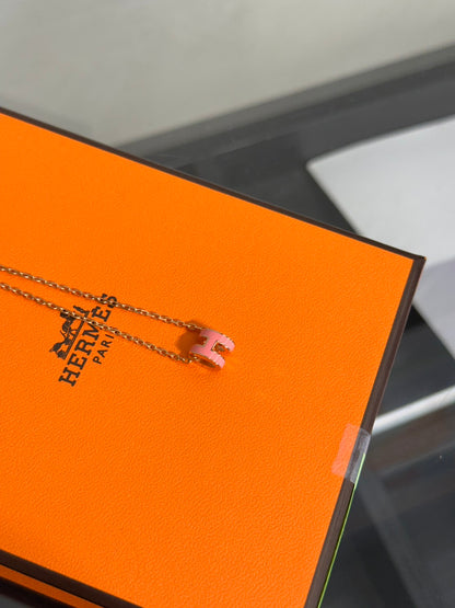 HERMES Mini Pop H項鍊 - 粉玫瑰金