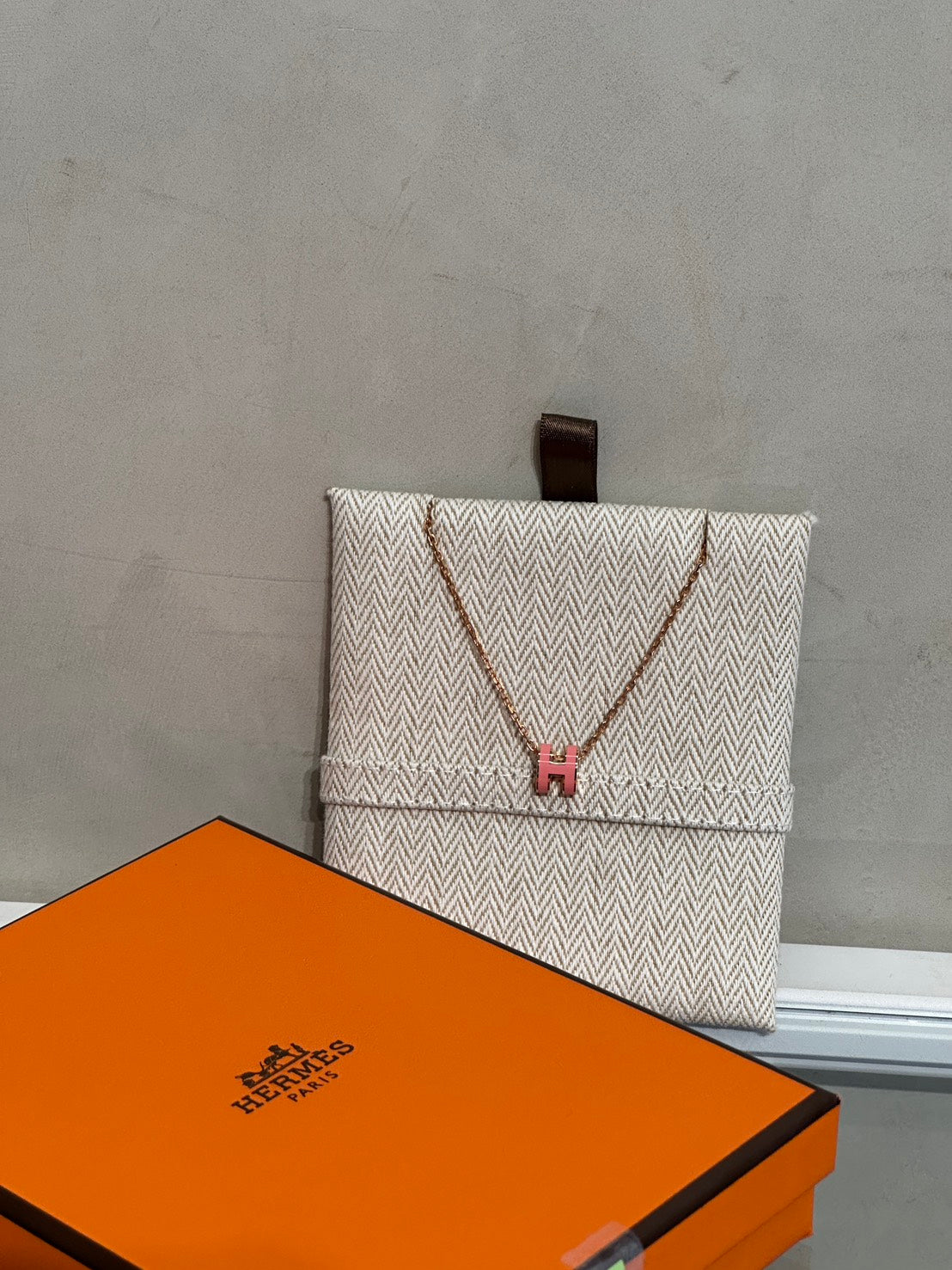 HERMES Mini Pop H項鍊 - 粉玫瑰金