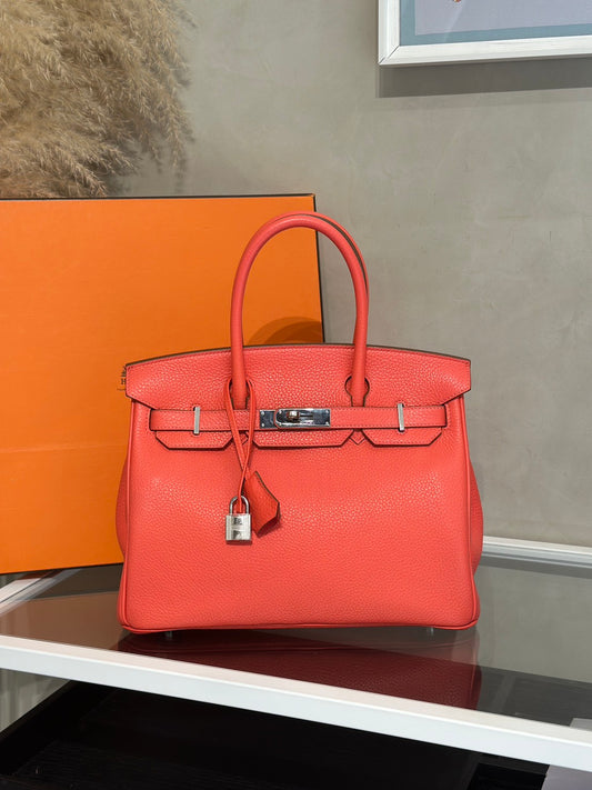 HERMES Birkin 30 - Rose Texas 0E 德克薩斯粉銀 🅁