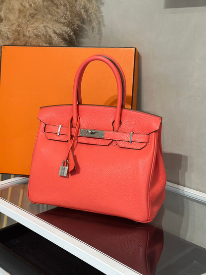 HERMES Birkin 30 - Rose Texas 0E 德克薩斯粉銀 🅁