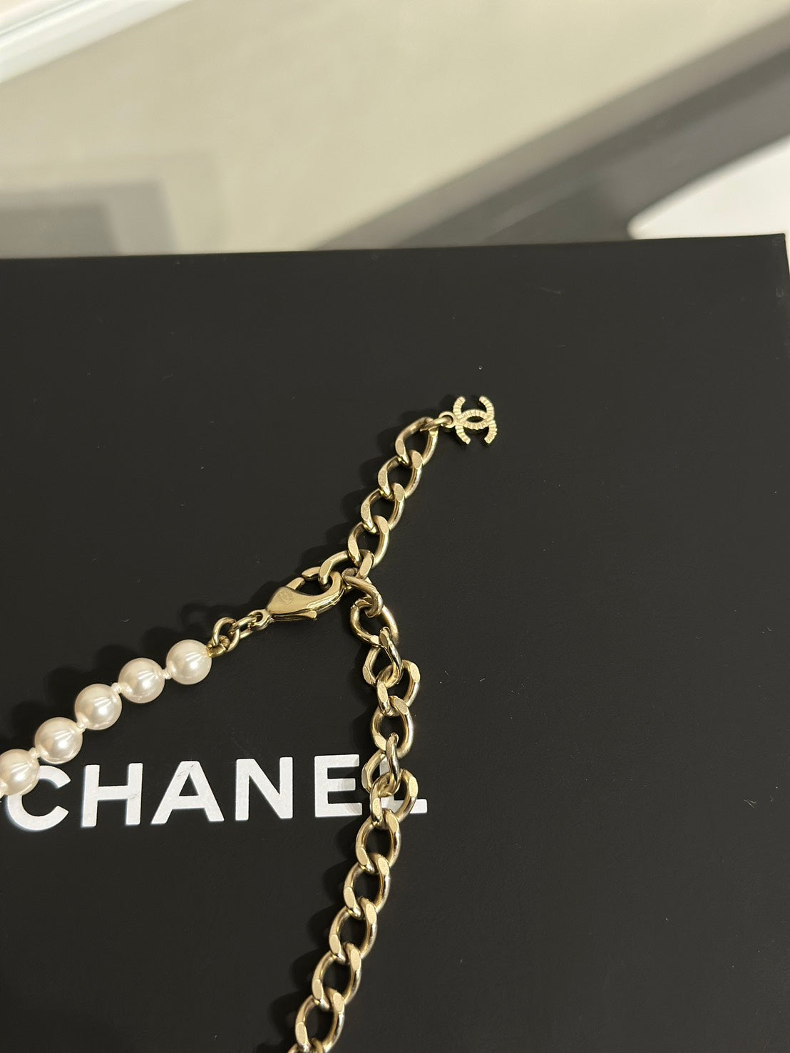 CHANEL 24V珍珠水鑽項鍊