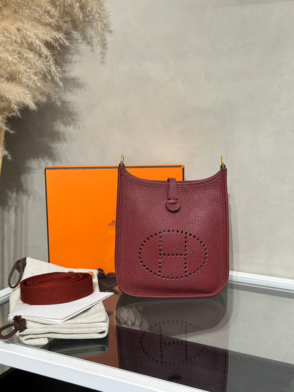 HERMES Mini Evelyne - Rouge H 55 愛馬仕紅金 B