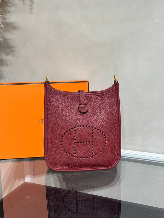 HERMES Mini Evelyne - Rouge H 55 愛馬仕紅金 B