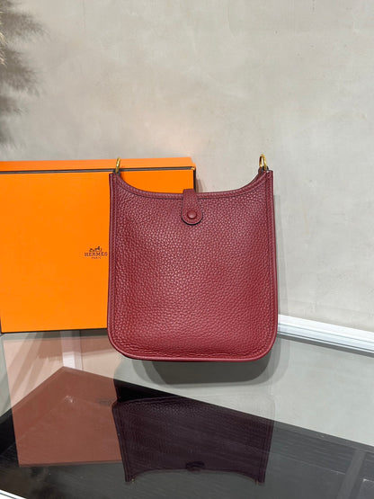 HERMES Mini Evelyne - Rouge H 55 愛馬仕紅金 B
