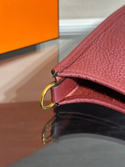 HERMES Mini Evelyne - Rouge H 55 愛馬仕紅金 B
