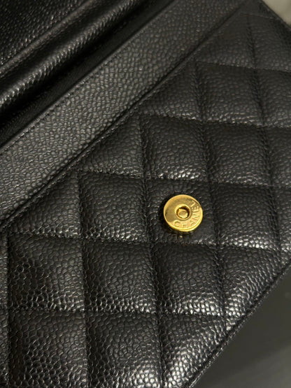 CHANEL 經典粒面牛皮WOC - 黑金31開