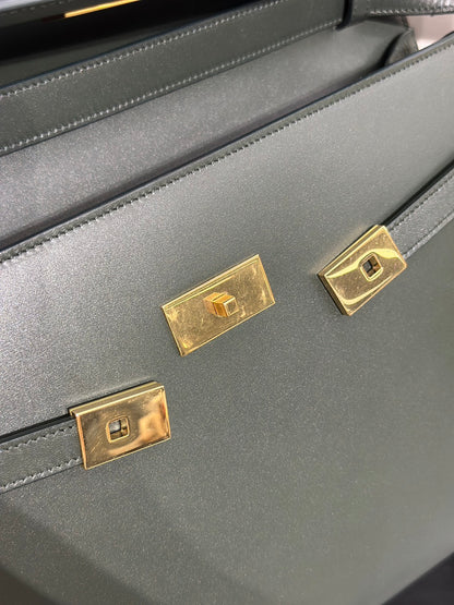 YSL 曼哈頓單肩包 - 中號墨綠