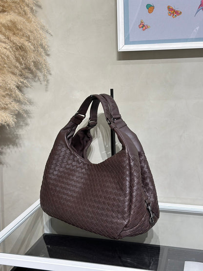 BOTTEGA VENETA Intrecciato Campana單肩包 -咖啡棕