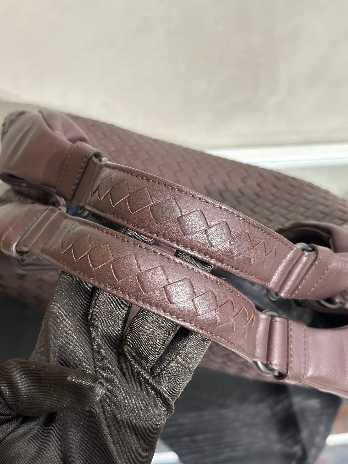 BOTTEGA VENETA Intrecciato Campana單肩包 -咖啡棕