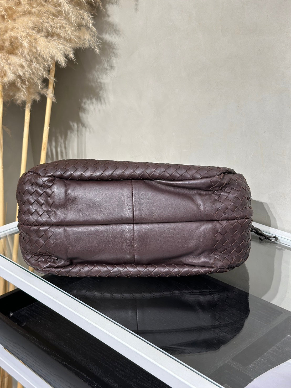 BOTTEGA VENETA Intrecciato Campana單肩包 -咖啡棕