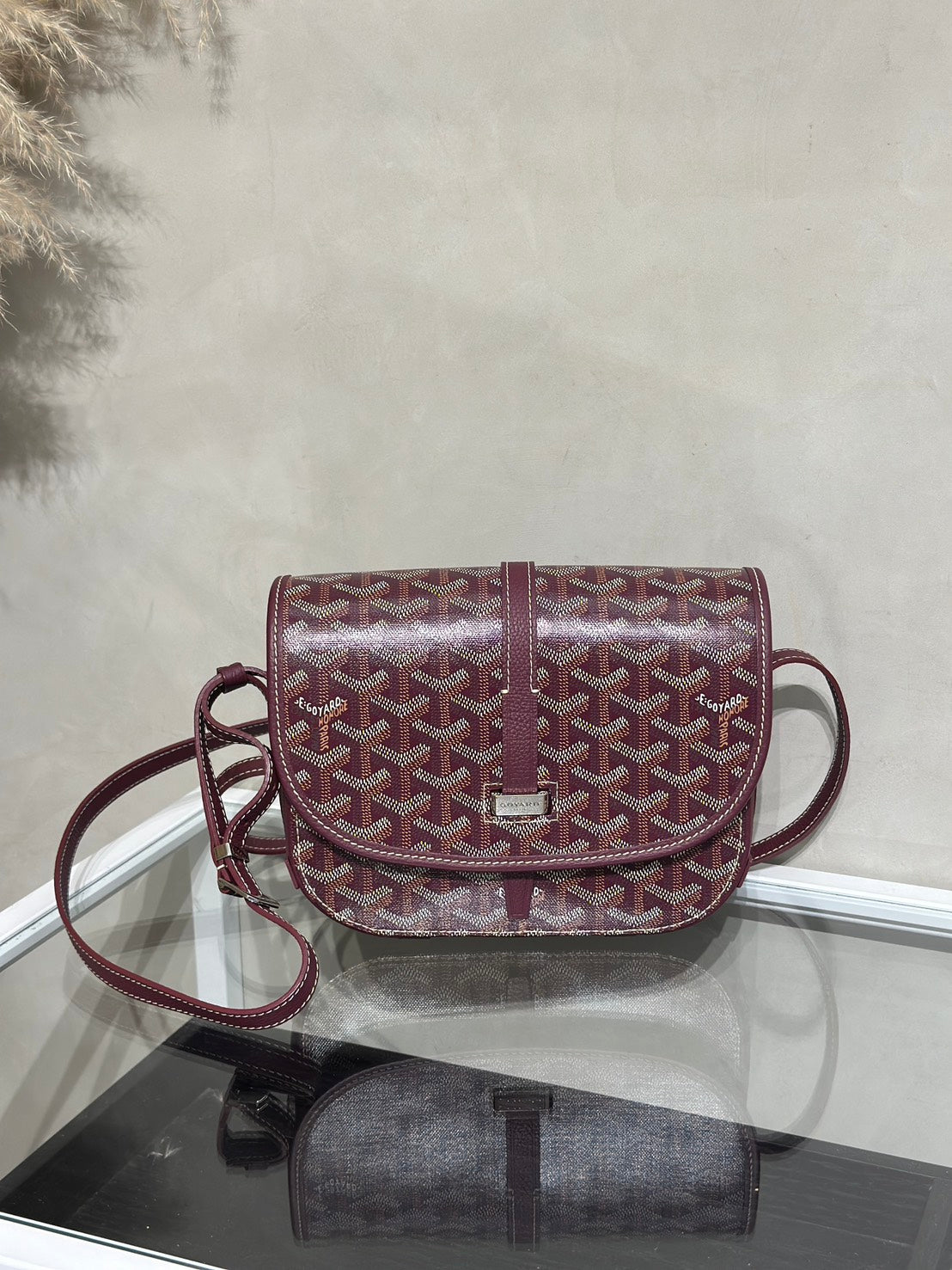 GOYARD Belvedere 郵差包 - 小號酒紅