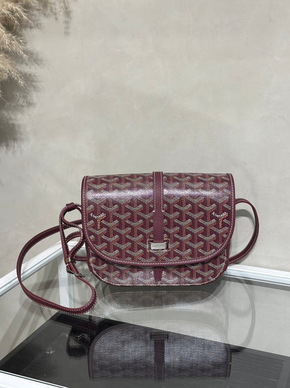 GOYARD Belvedere 郵差包 - 小號酒紅