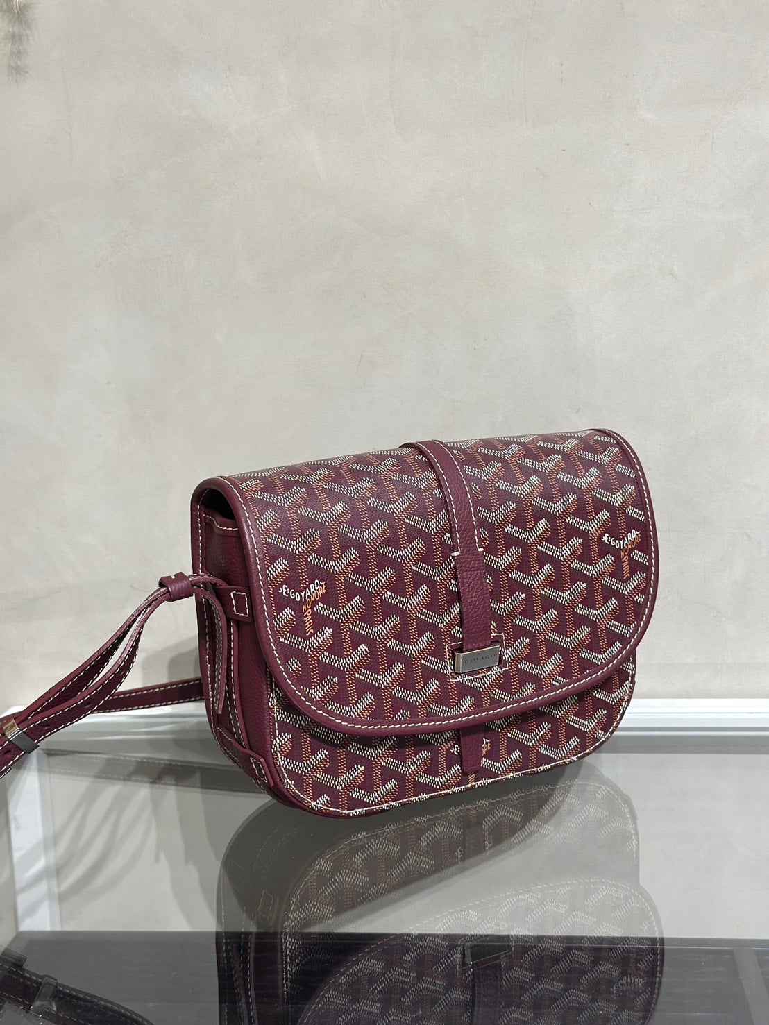 GOYARD Belvedere 郵差包 - 小號酒紅