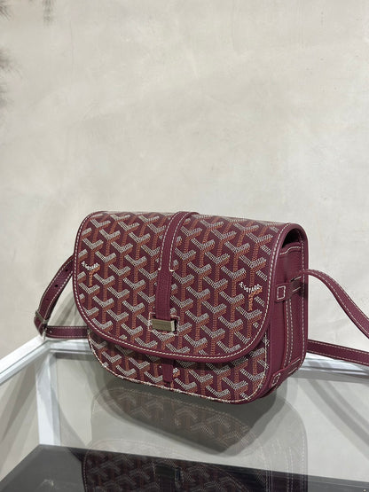 GOYARD Belvedere 郵差包 - 小號酒紅