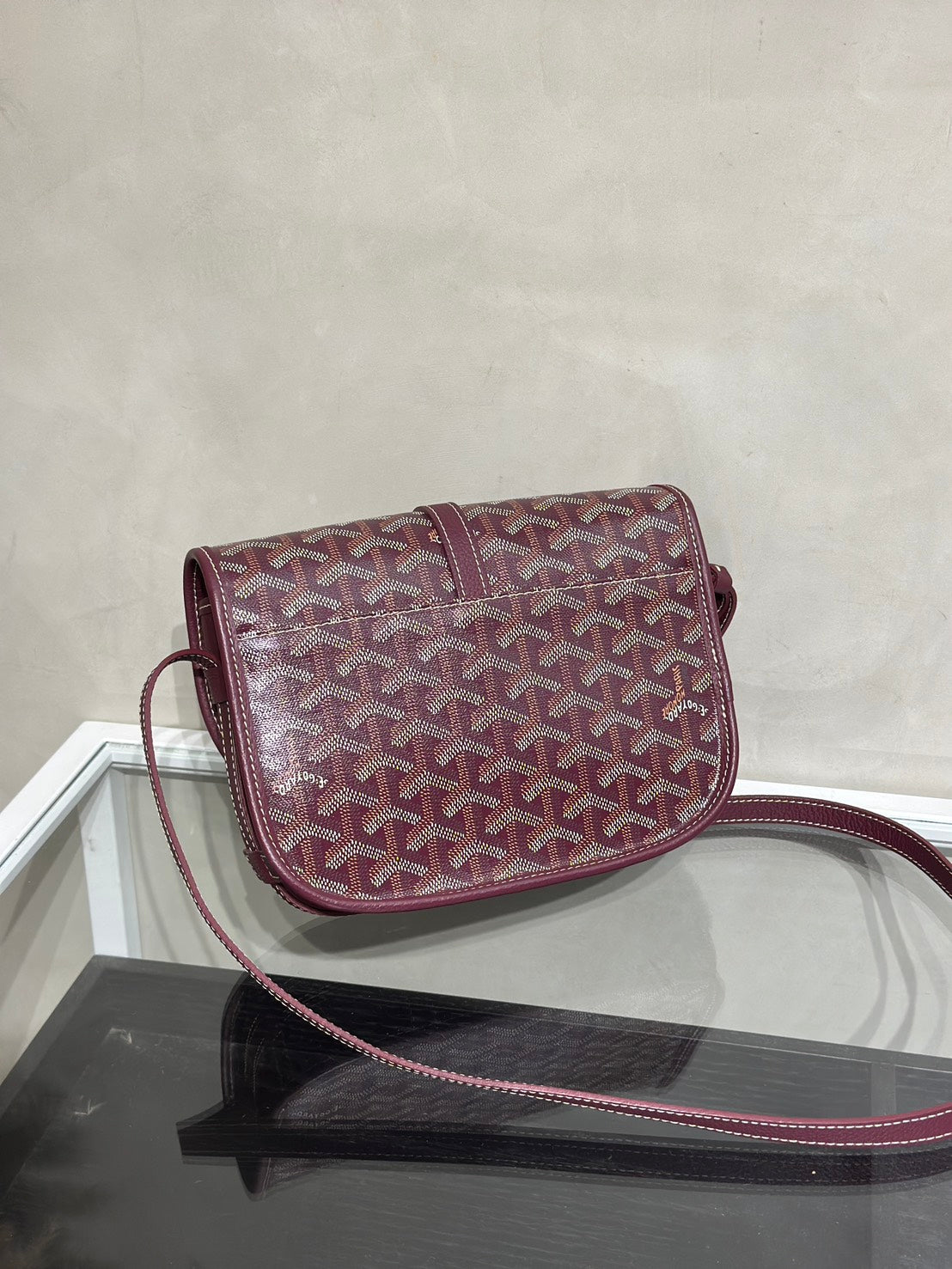 GOYARD Belvedere 郵差包 - 小號酒紅
