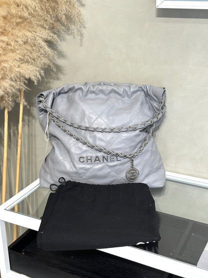CHANEL 22 Bag - 中號灰銀