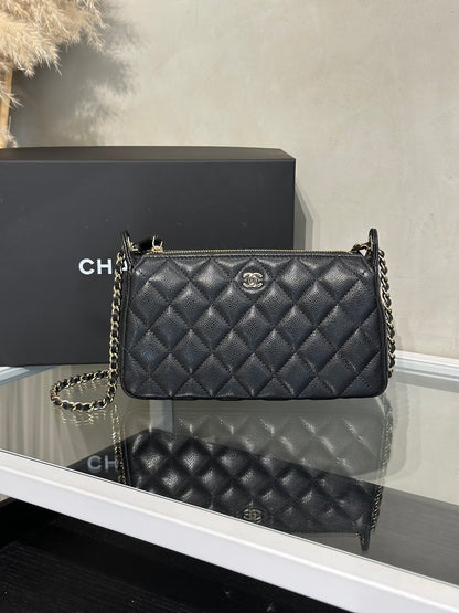 CHANEL 雙鍊條麻將包 - 黑金