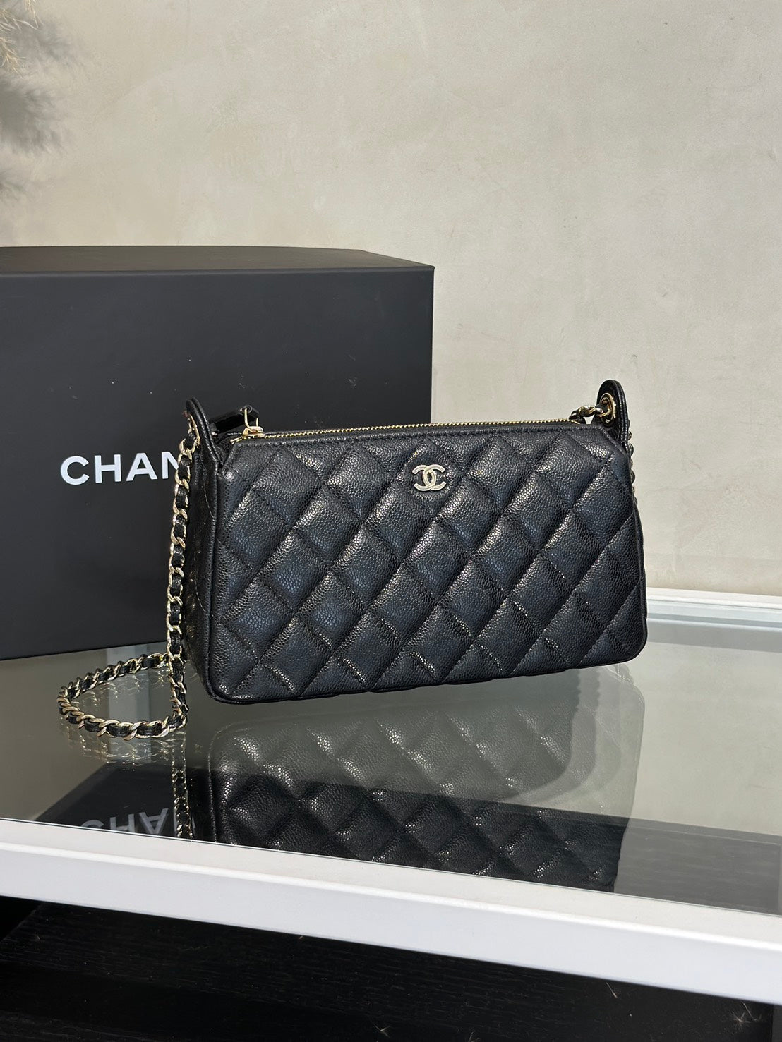 CHANEL 雙鍊條麻將包 - 黑金