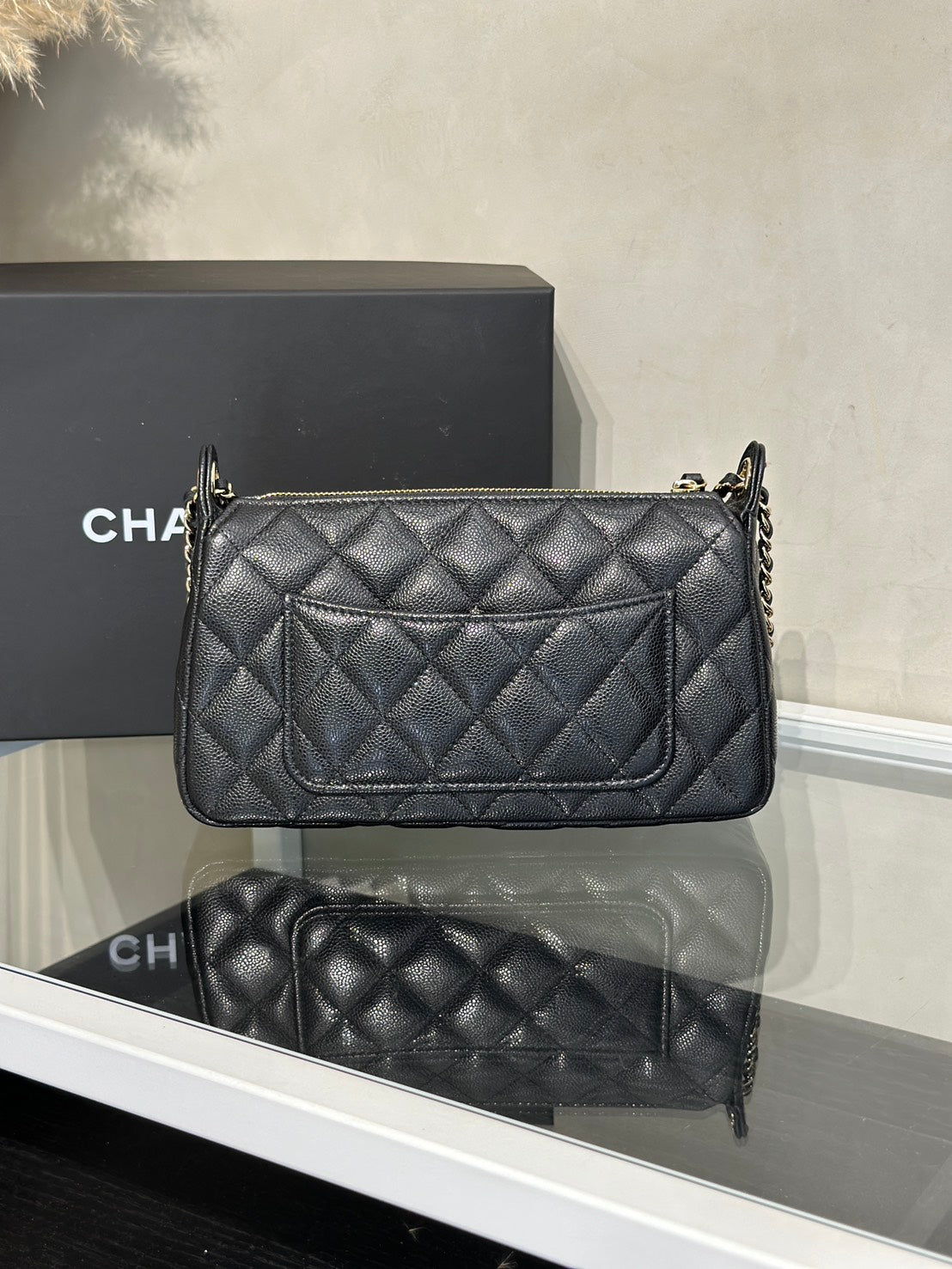 CHANEL 雙鍊條麻將包 - 黑金