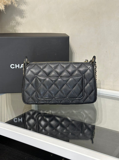 CHANEL 雙鍊條麻將包 - 黑金