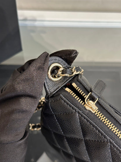CHANEL 雙鍊條麻將包 - 黑金
