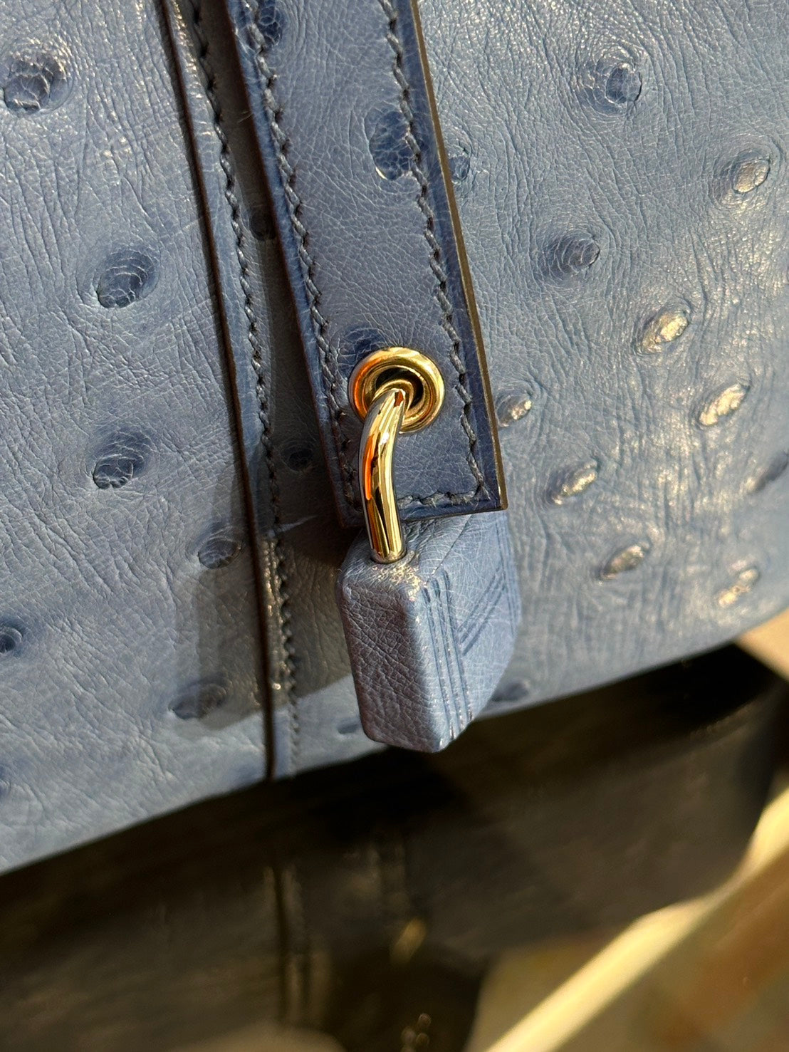 HERMES Picotin 18 - Mykonos 7Q 鴕鳥皮希臘藍 Y