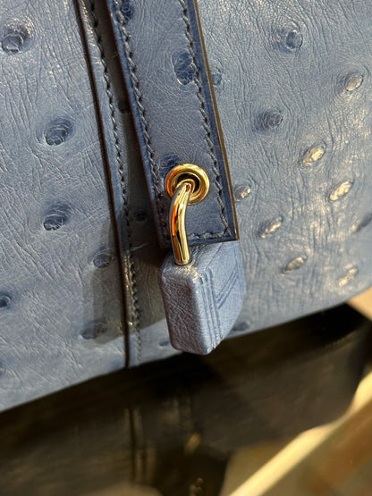 HERMES Picotin 18 - Mykonos 7Q 鴕鳥皮希臘藍 Y