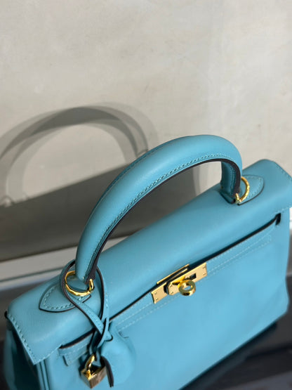 HERMES Kelly 25 - Bleu Atoll 3P 馬卡龍藍金 T