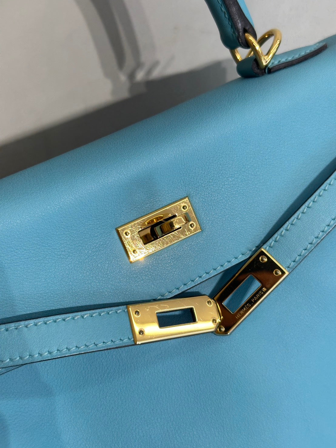 HERMES Kelly 25 - Bleu Atoll 3P 馬卡龍藍金 T
