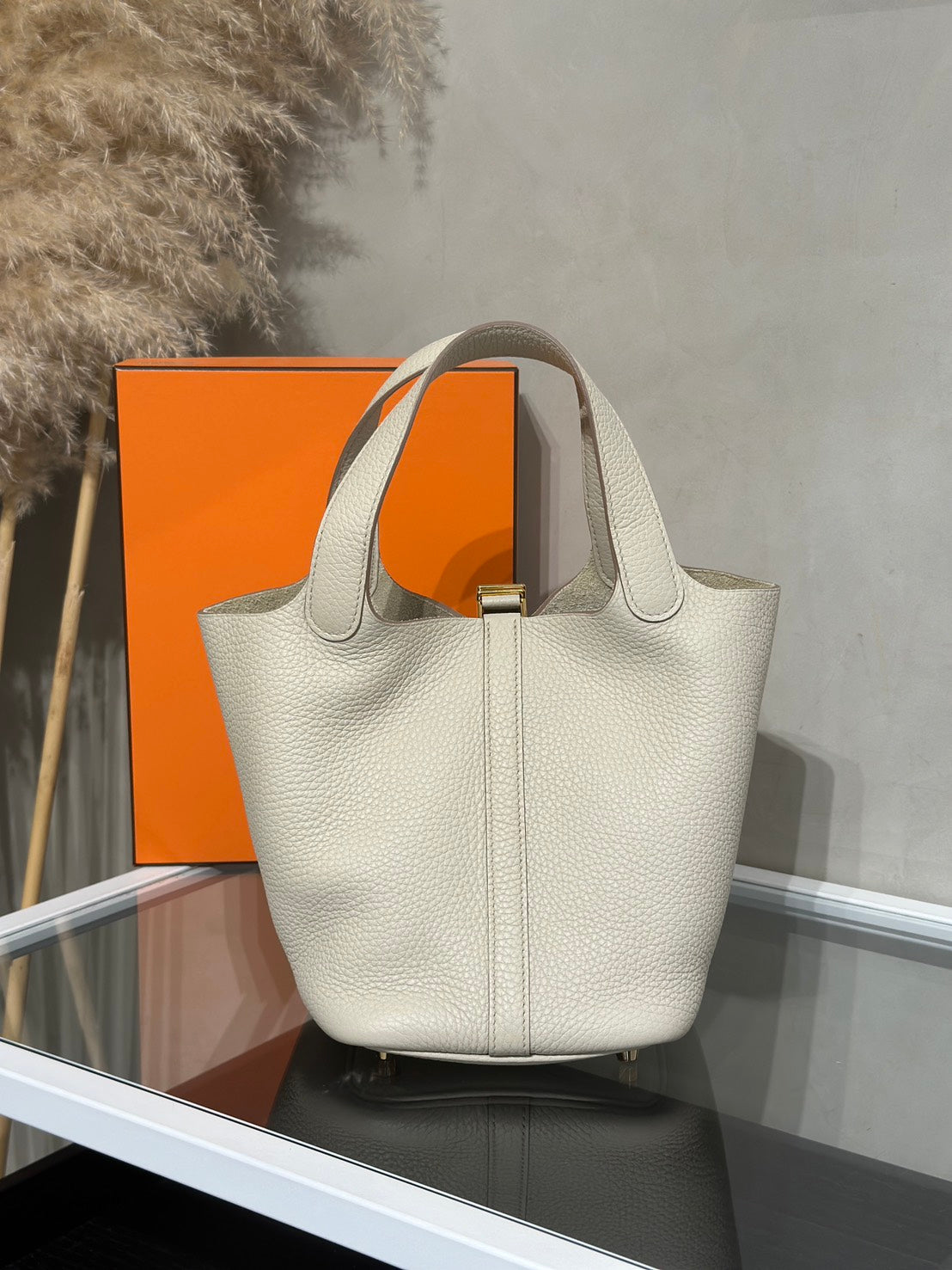 HERMES Picotin 18 - Beton 8L 冰川白金 U