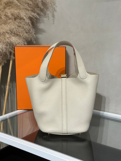 HERMES Picotin 18 - Beton 8L 冰川白金 U
