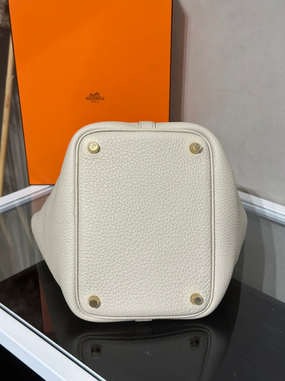 HERMES Picotin 18 - Beton 8L 冰川白金 U