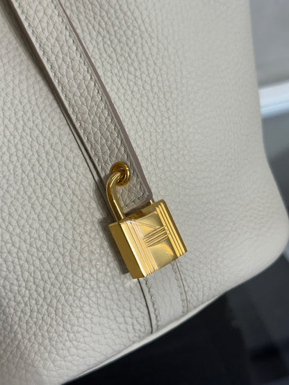 HERMES Picotin 18 - Beton 8L 冰川白金 U