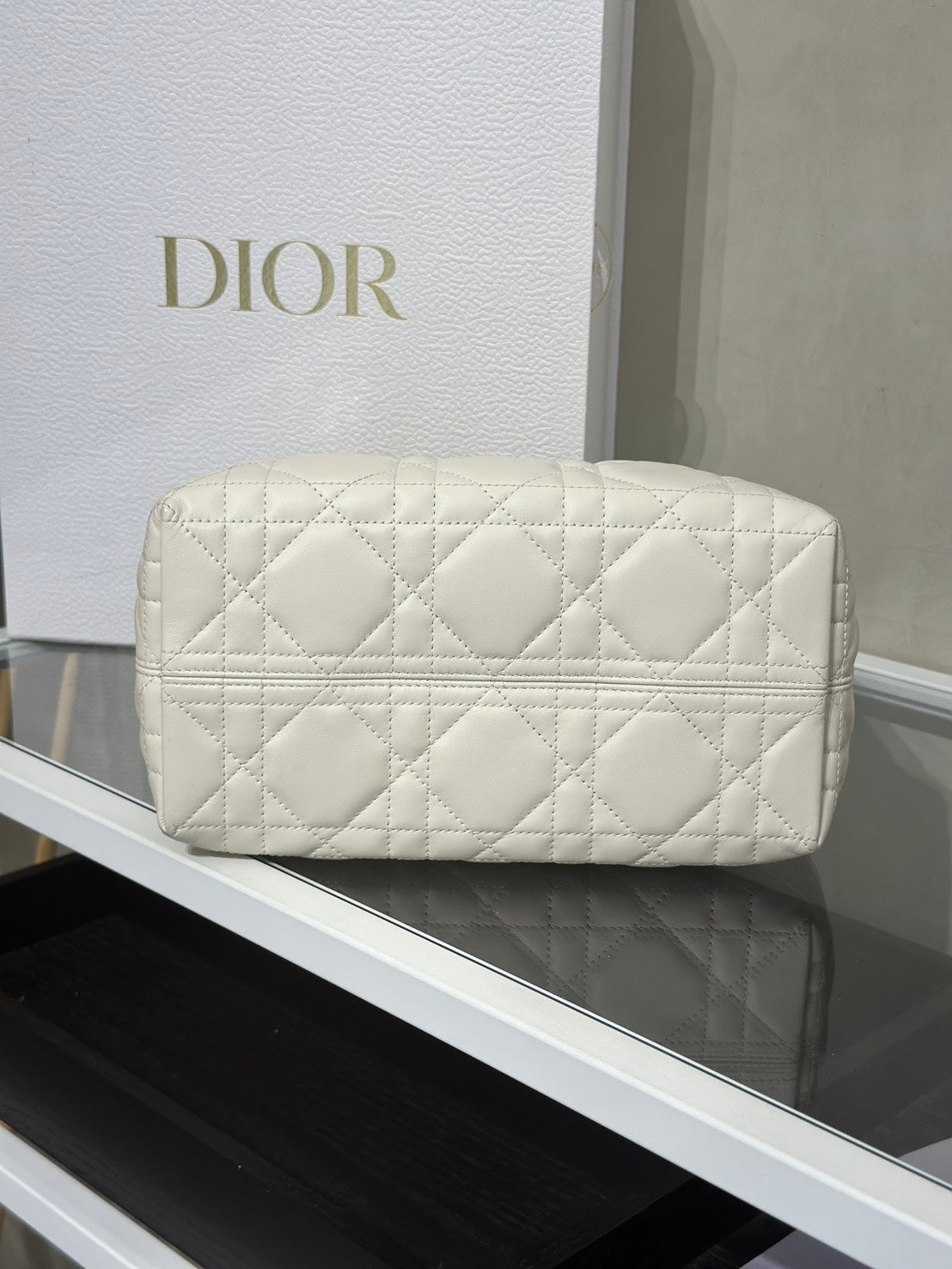 DIOR Toujours小牛皮托特包 - 小號白金