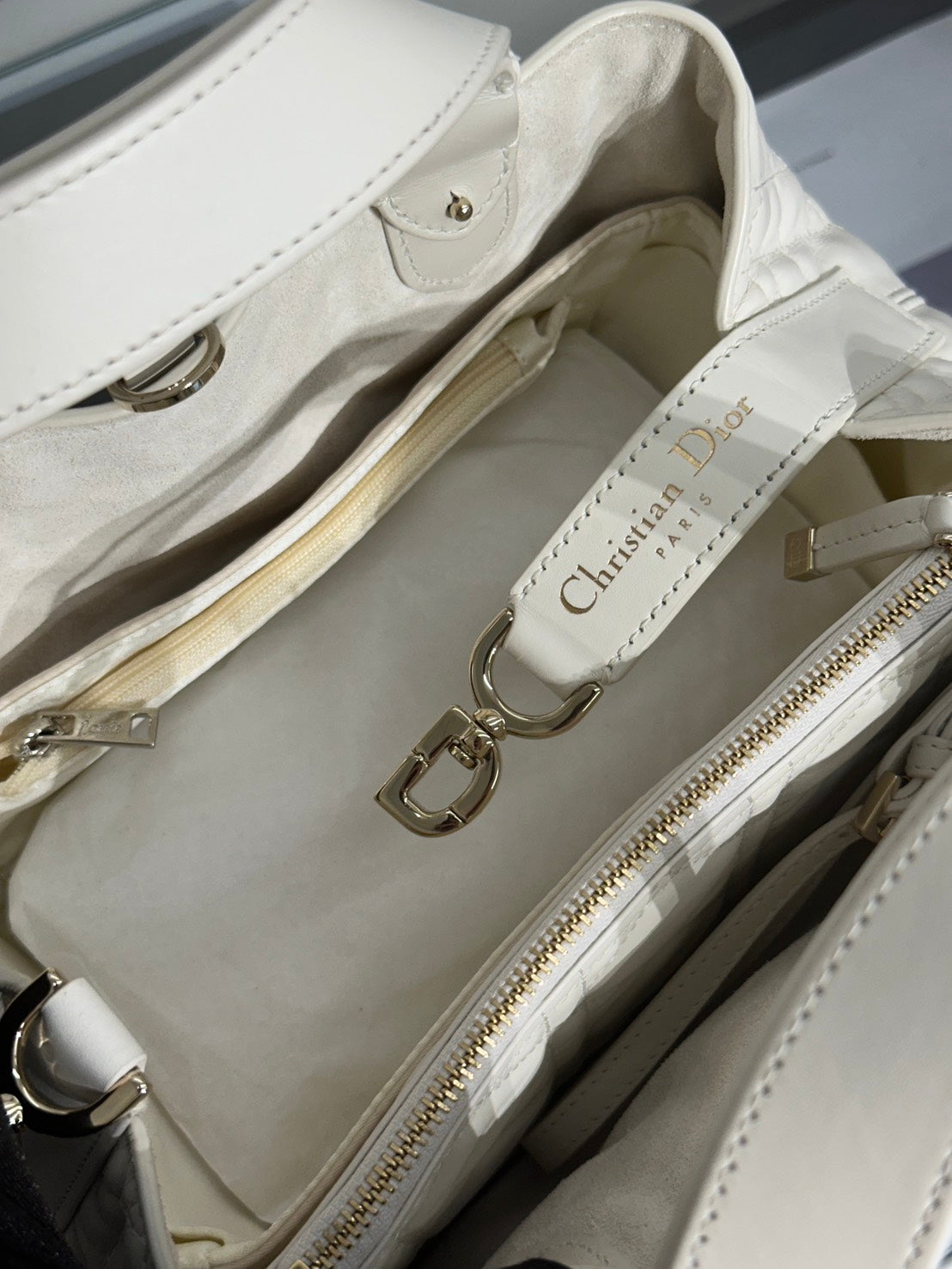 DIOR Toujours小牛皮托特包 - 小號白金