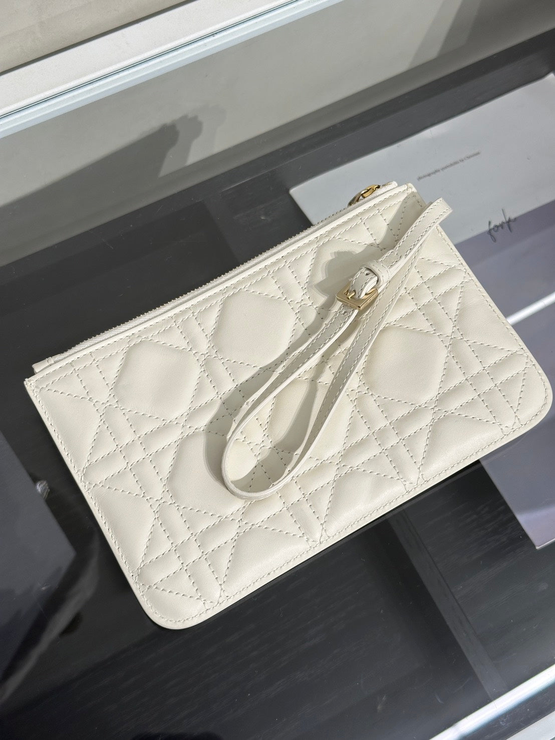 DIOR Toujours小牛皮托特包 - 小號白金