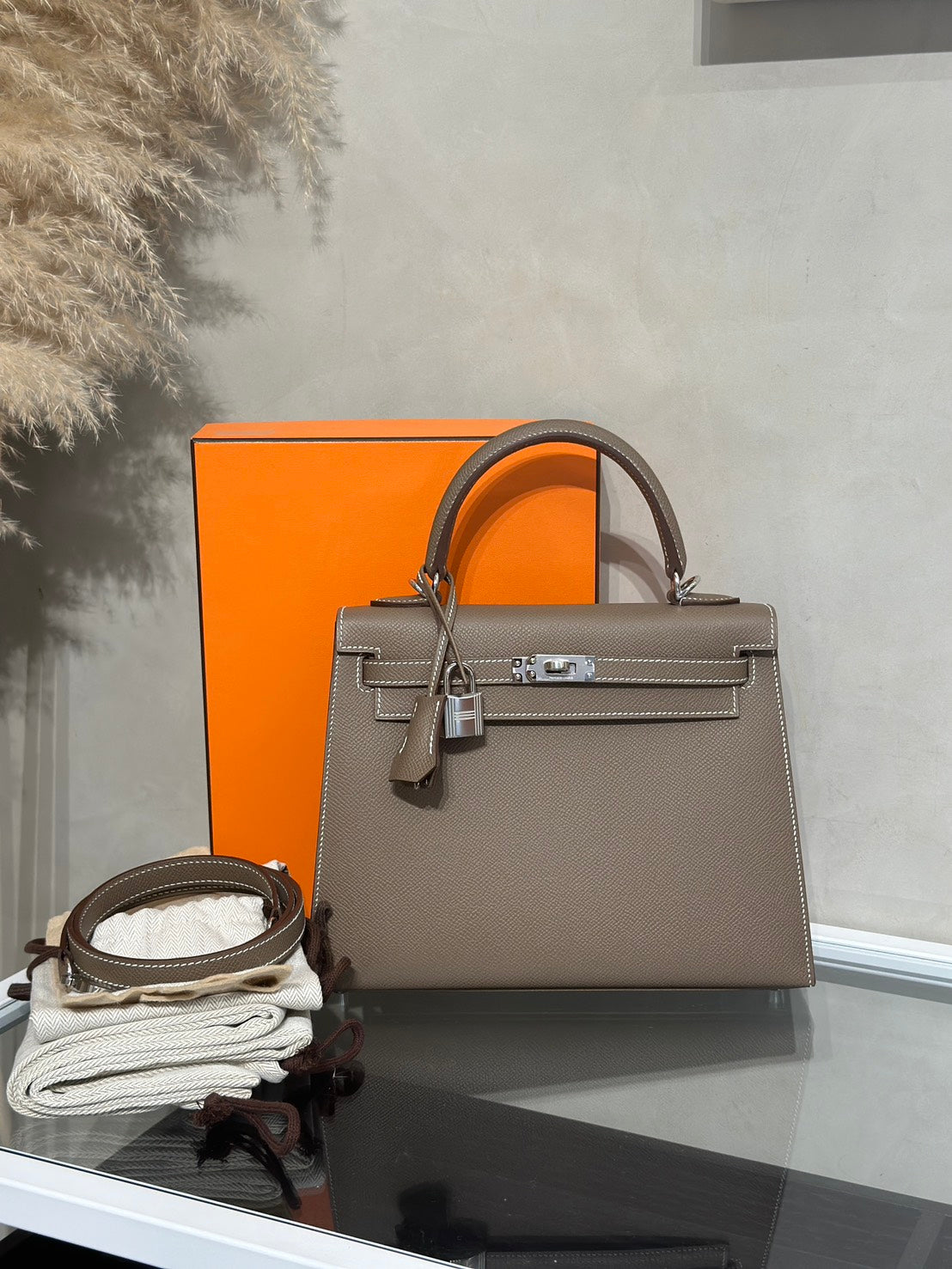 HERMES Kelly 25 - Etopue 18 大象灰銀 G